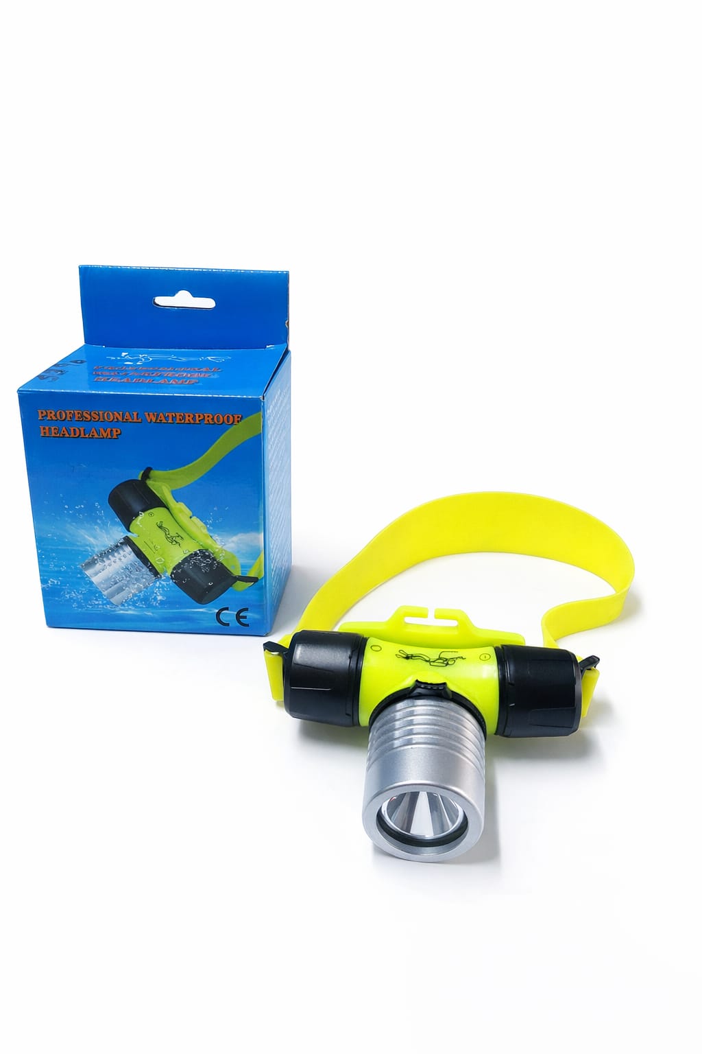 Wasserdichte LED-Stirnlampe in Signalgrün